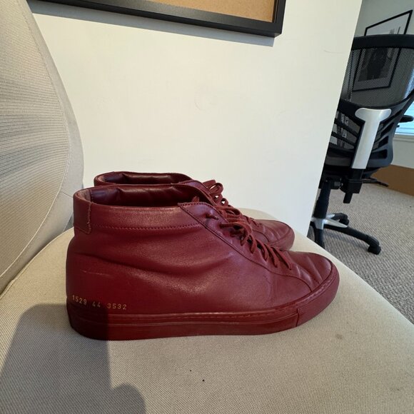 Common Projects Burgundy Achilles Mid Size 44 (Made in Italy) - Picture 8 of 11